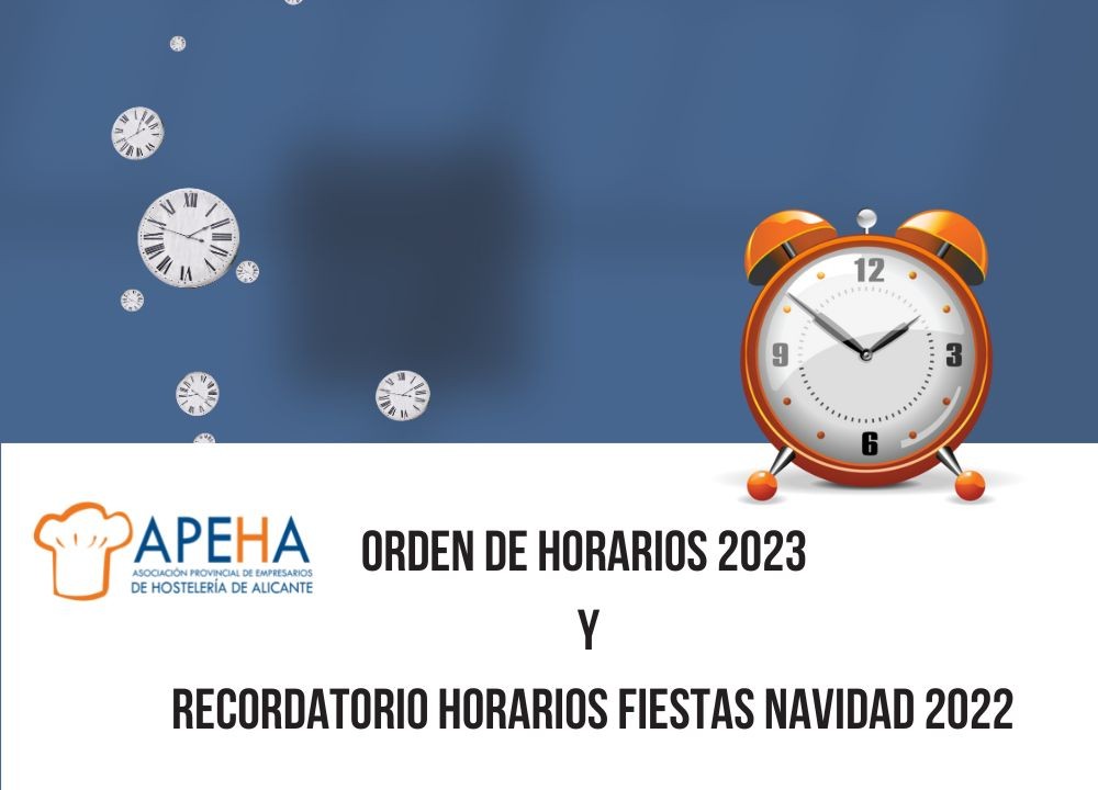Orden de horarios 2023 y recordatorio horarios fiestas Navidad 2022