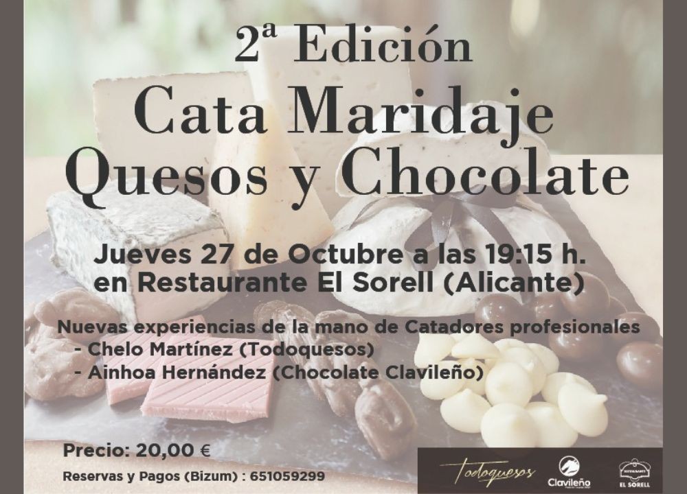 2ª Edición cata y maridaje de Quesos y Chocolates