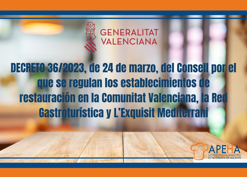 NUEVO DECRETO DE TURISMO PARA HOSTELERIA