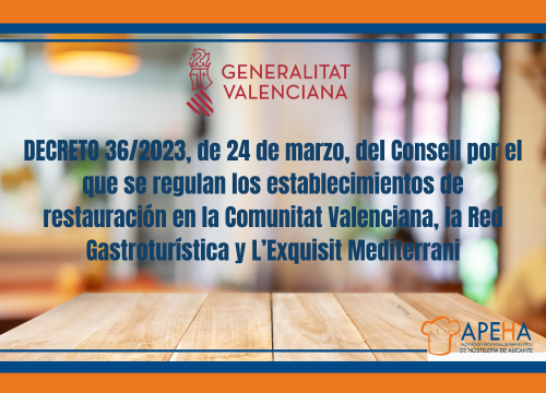 NUEVO DECRETO DE TURISMO PARA HOSTELERIA