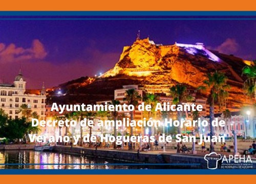 Ayto Alicante: Decreto de ampliación Horario de Verano y de Hogueras de San Juan