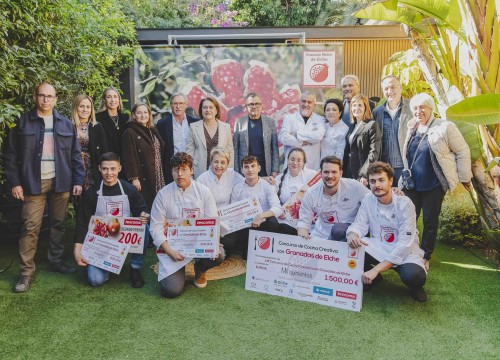 Un plato de granada mollar de Elche, su dashi y trucha del pirineo grana el concurso de Cocina Creativa con Granadas de Elche