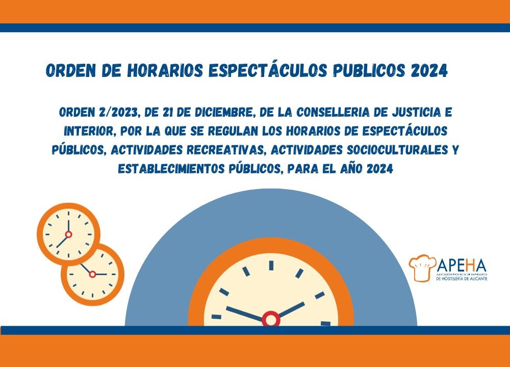 ORDEN DE HORARIOS ESPECTÁCULOS PUBLICOS 2024