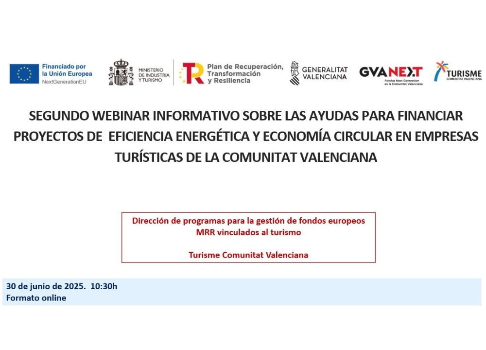 Vídeo y presentación webinar informativo ayudas a la eficiencia energética dirigidas a empresas turísticas de la Comunitat Valenciana