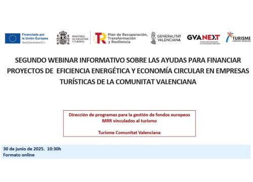 Vídeo y presentación webinar informativo ayudas a la eficiencia energética dirigidas a empresas turísticas de la Comunitat Valenciana