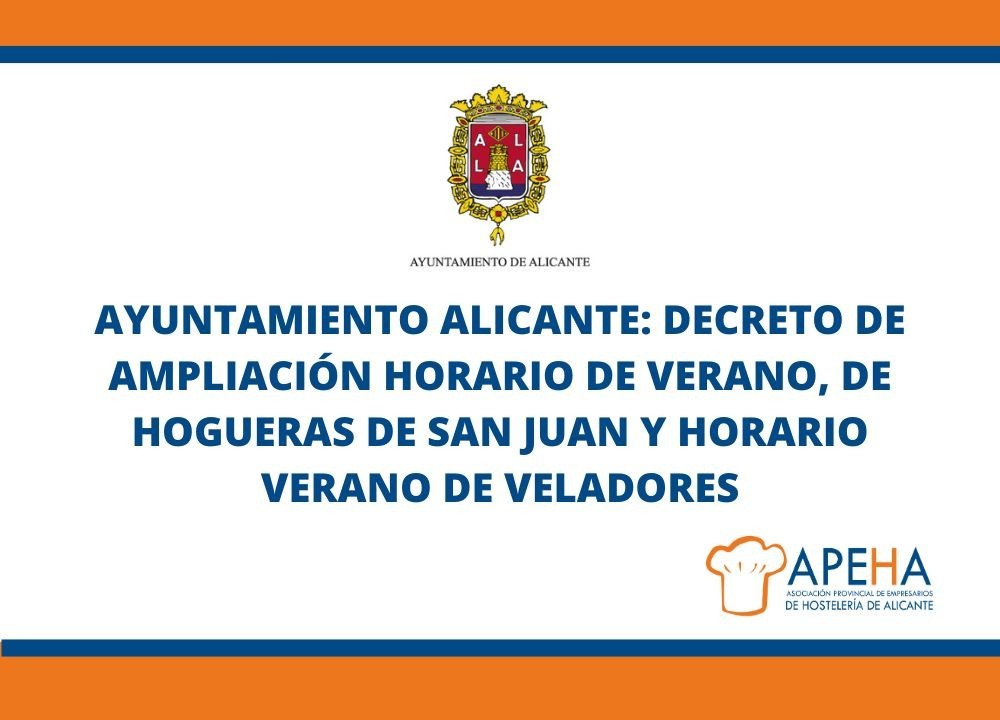 Ampliación de horarios de Verano y de Hogueras en el municipio de Alicante