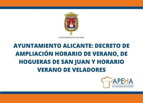 Ampliación de horarios de Verano y de Hogueras en el municipio de Alicante