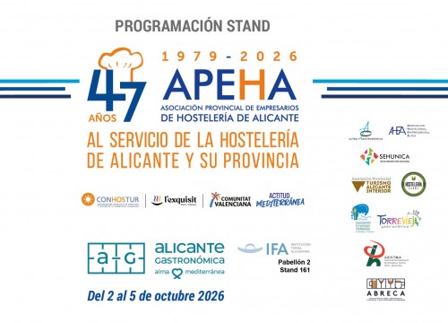 UN AÑO MÁS APEHA CONTARÁ CON UN STAND PROPIO EN ALICANTE GASTRONÓMICA DEL 2 AL 5 DE OCTUBRE
